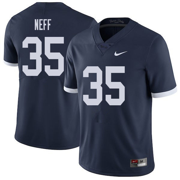 Men #35 Justin Neff Penn State Nittany Lions College Throwback Football Jerseys Sale-Navy